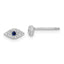 Sterling Silver Rhodium-plated Polished Blue & White CZ Eye Post Earrings