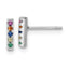 Sterling Silver Rhodium-plated Polished Multi-color CZ Bar Post Earrings