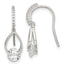 Sterling Silver Rhodium-plated Polished Fancy CZ Dangle Earrings