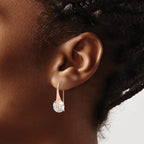Round Cubic Zirconia Dangle Earrings in Rose-Tone Sterling Silver, 10mm - Sophia Jewelers