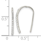 Sterling Silver Polished CZ Threader Earrings