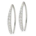 Sterling Silver Polished CZ Threader Earrings