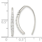 Sterling Silver Polished CZ Threader Earrings