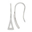 Sterling Silver Polished Triangle CZ Dangle Earrings