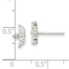 Sterling Silver Polished Marquise CZ Flower Post Earrings