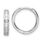 Sterling Silver Polished Rhodium-plated CZ Hinged Hoop Earrings