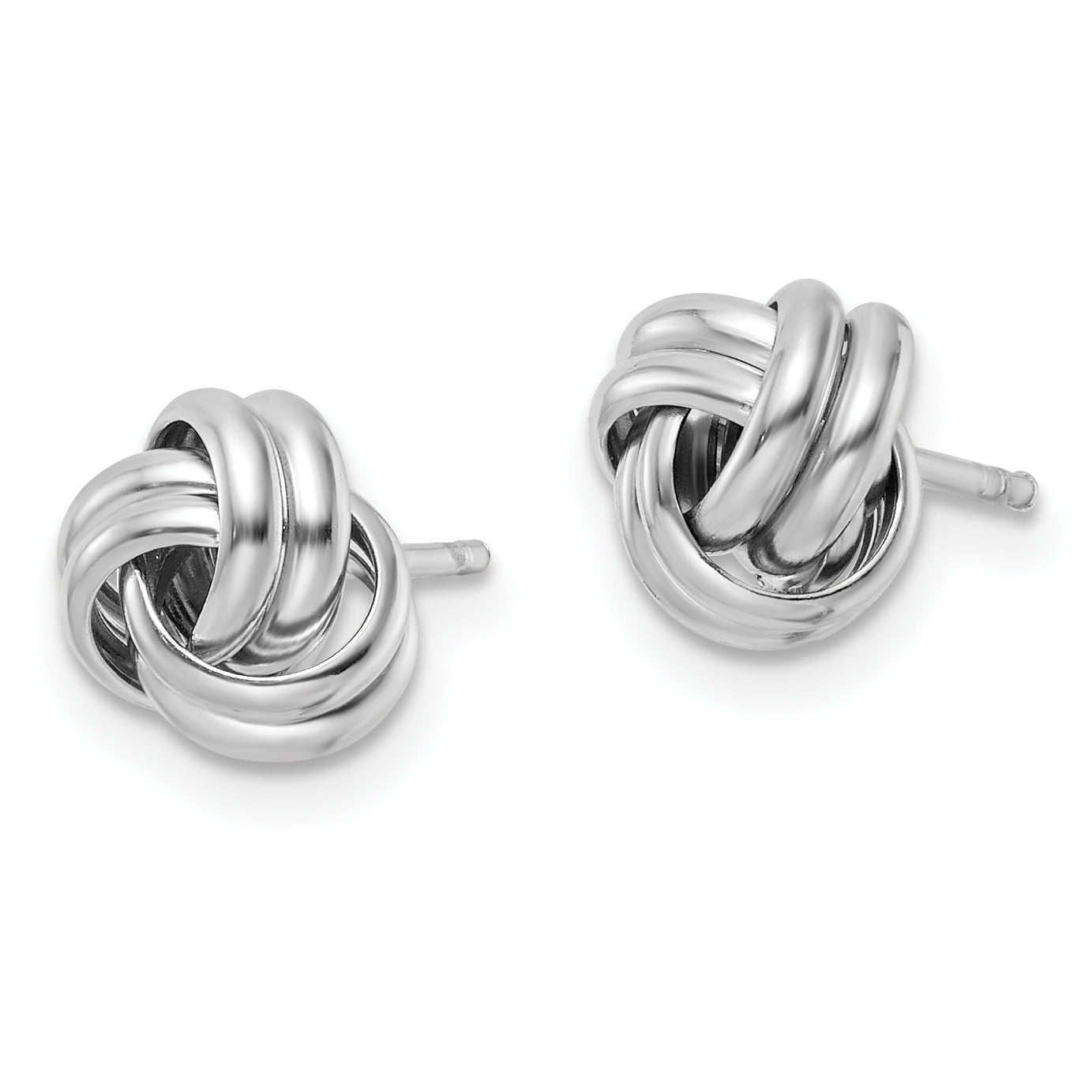 Sterling Silver Rhodium-plated Post Polished Love Knot Earrings Secondary image