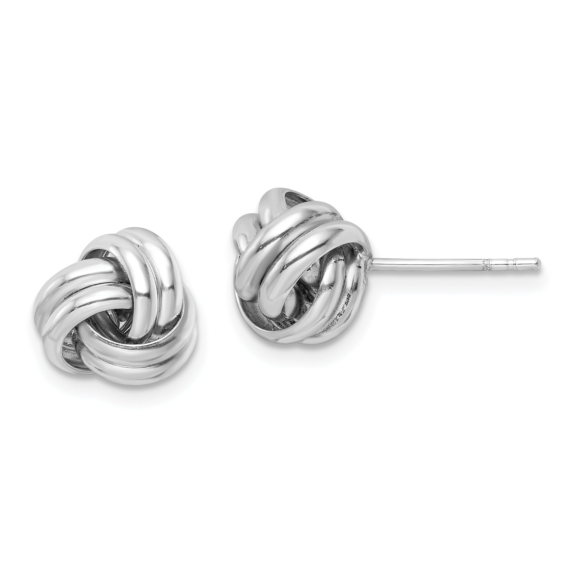 Sterling Silver Rhodium-plated Post Love Knot Earrings Main image