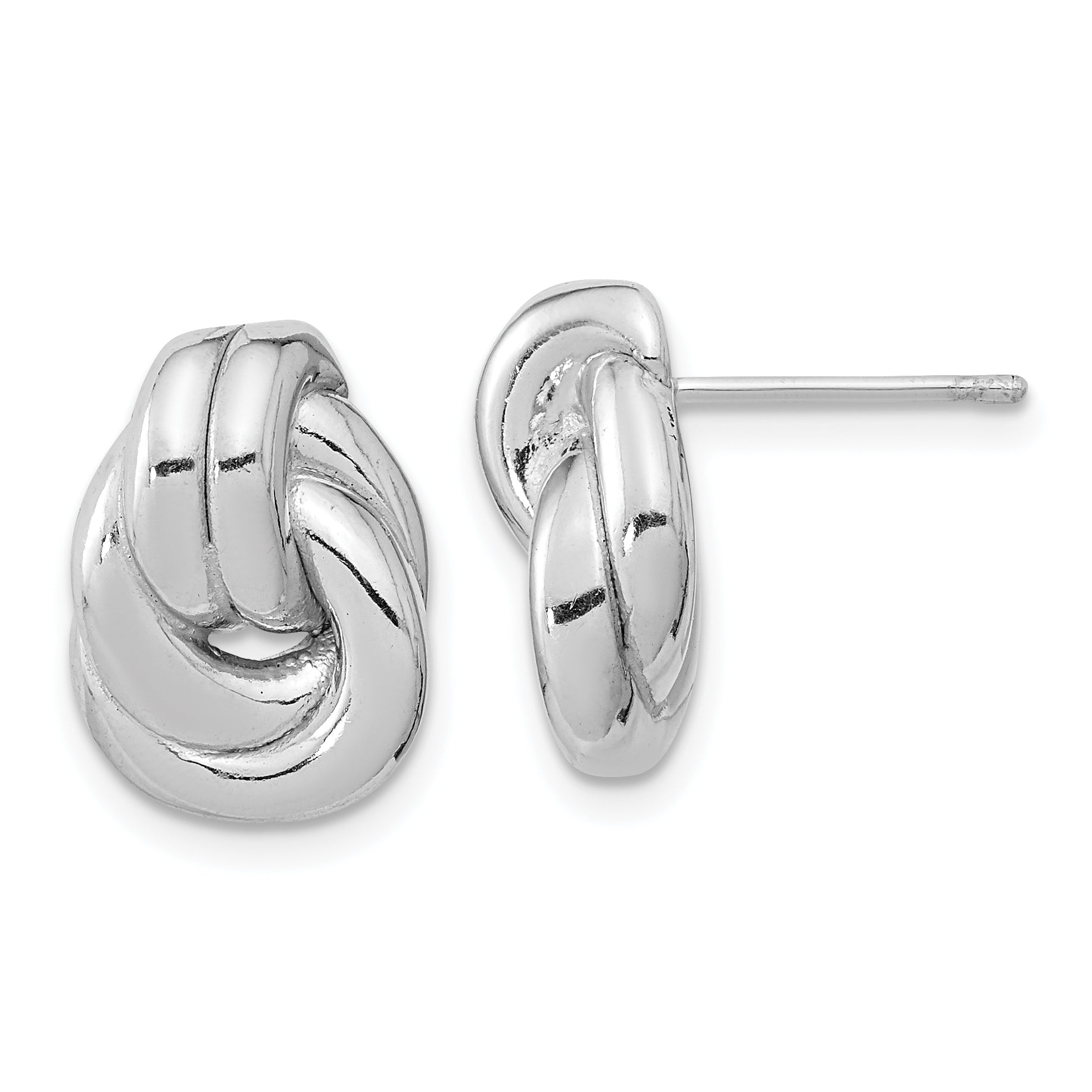 Sterling Silver Rhodium-plated Love Knot Hollow Post Earrings Main image