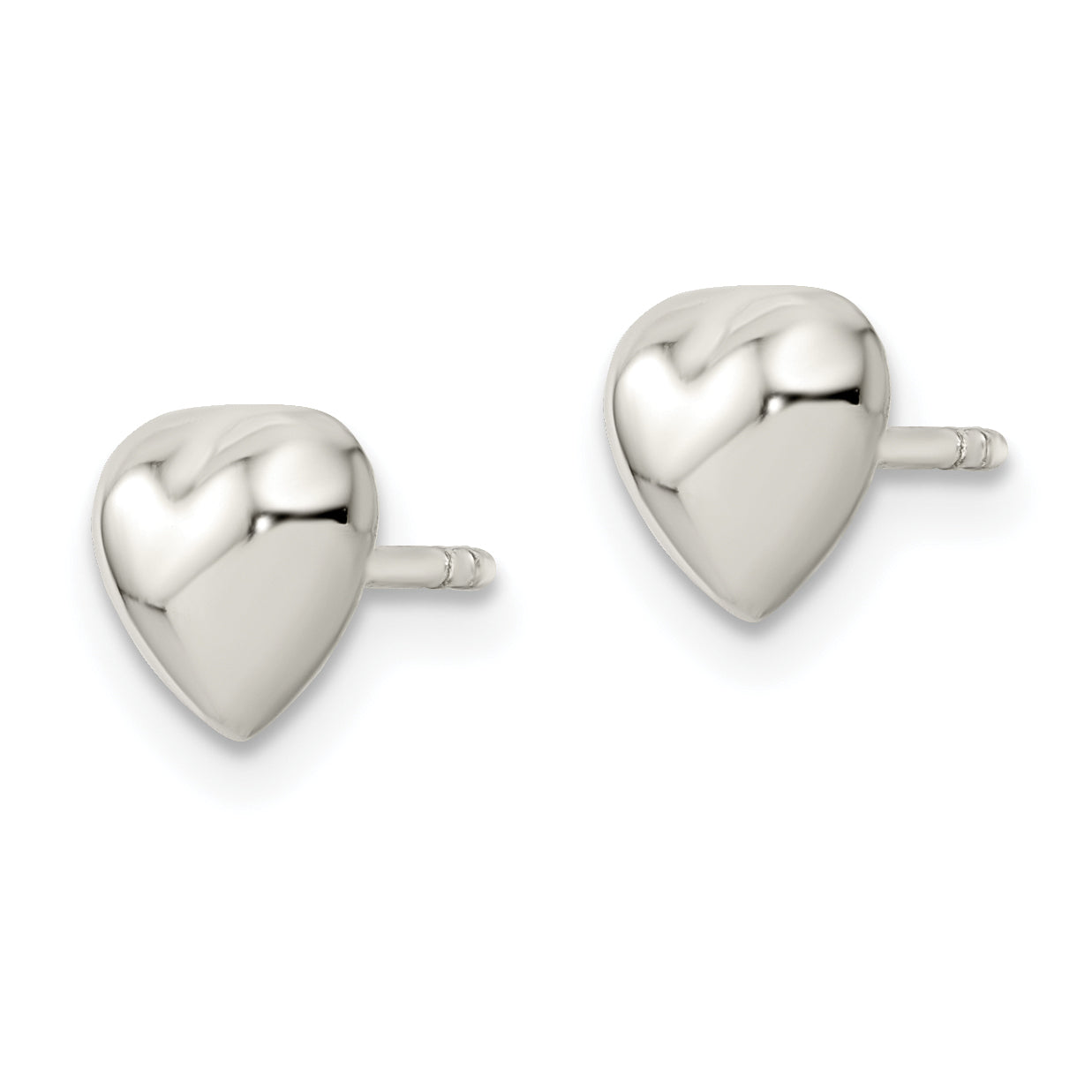 Sterling Silver Polished Heart Post Earrings Secondary image
