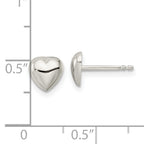 Sterling Silver Polished Heart Post Earrings
