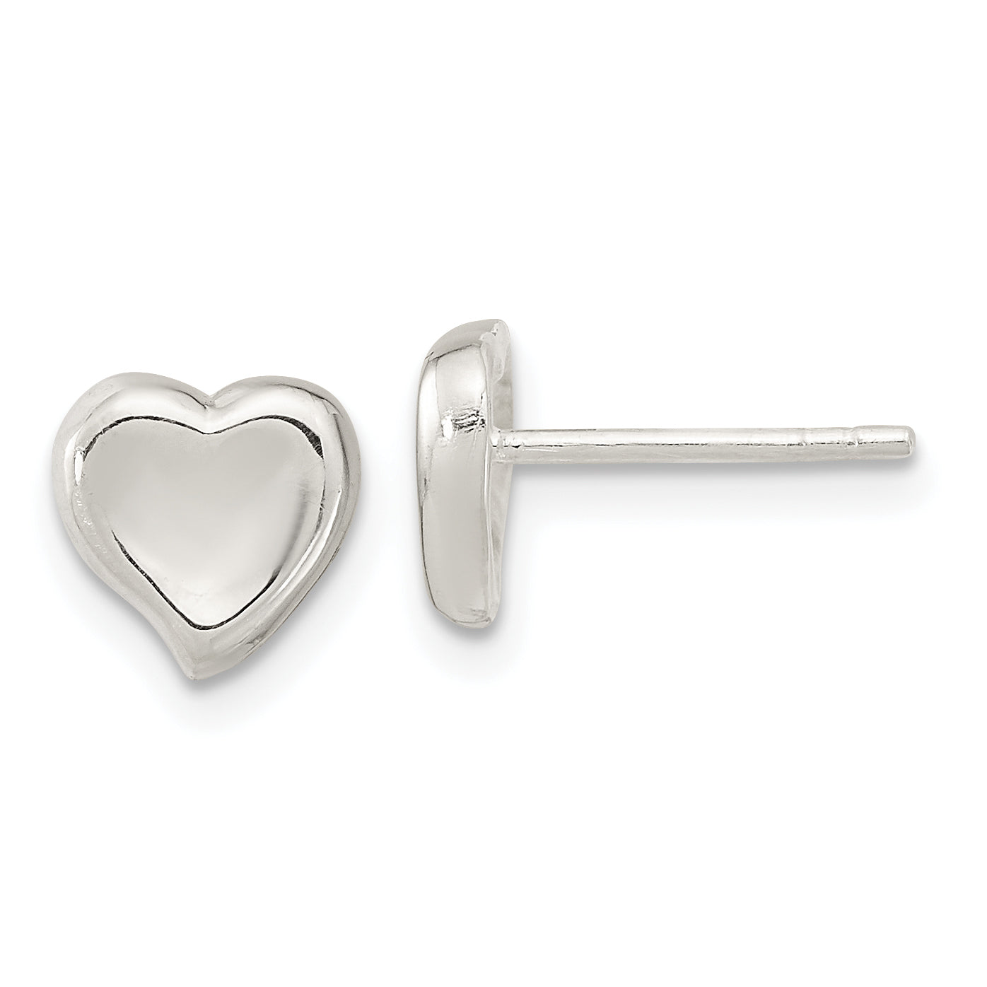 Sterling Silver Polished Puffed Heart Post Earrings Main image