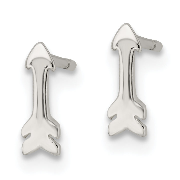 Sterling Silver Polished Tiny Arrow Post Earrings Secondary image