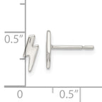 Sterling Silver Polished Tiny Lightning Post Earrings