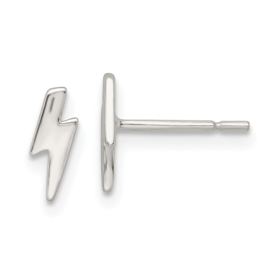 Sterling Silver Polished Tiny Lightning Post Earrings Main image