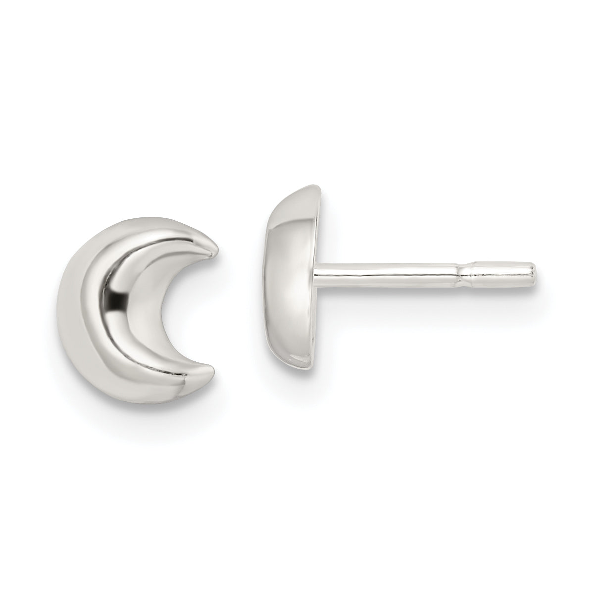 Sterling Silver Polished Crescent Moon Post Earrings Main image