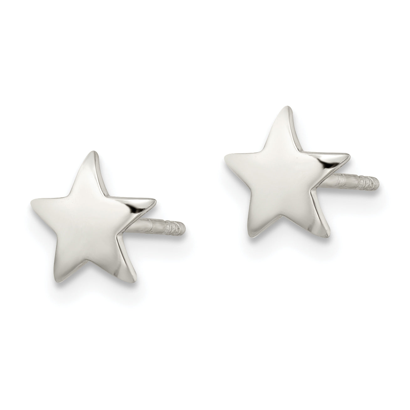 Sterling Silver Polished Star Post Earrings Secondary image