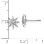 Sterling Silver Rhodium-plated Polished CZ Star Post Earrings