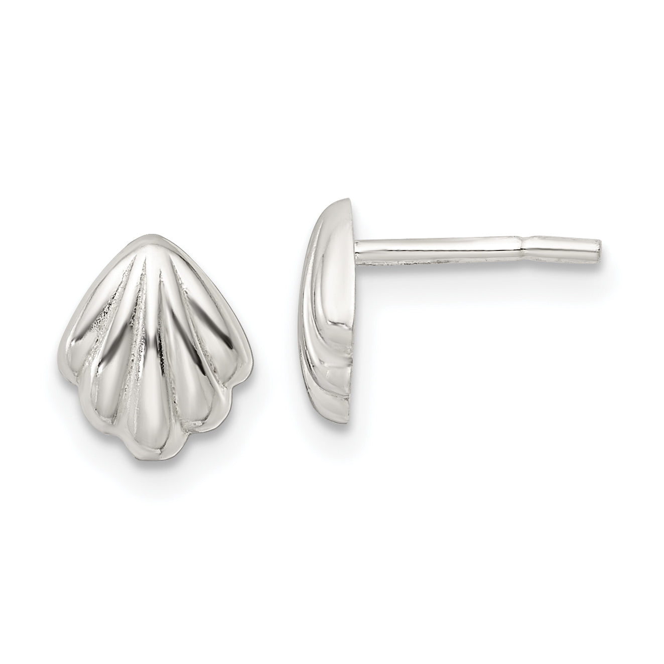 Sterling Silver Polished Shell Post Earrings Main image