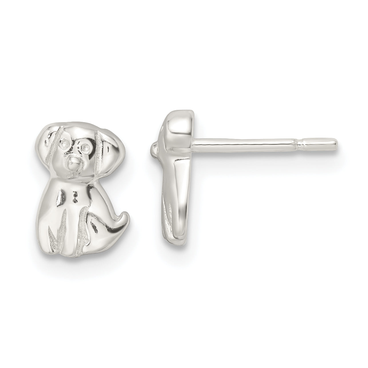 Sterling Silver Polished Puppy Post Earrings Main image
