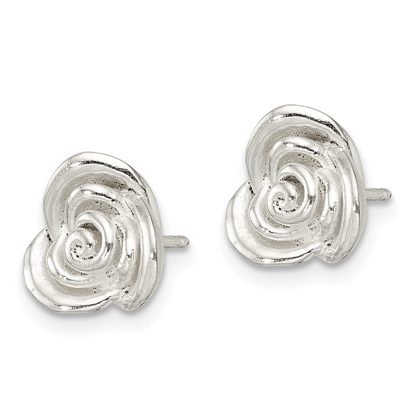 Sterling Silver Polished Rose Post Earrings Secondary image