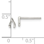 Sterling Silver Polished Wish Bone Post Earrings