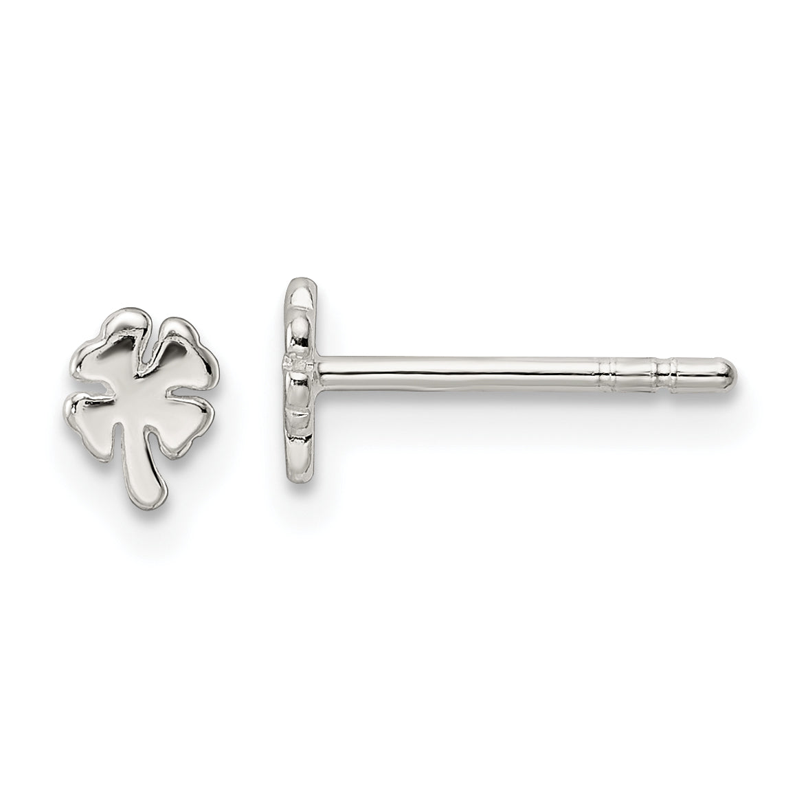Sterling Silver Polished 4 Leaf Clover Post Earrings Main image