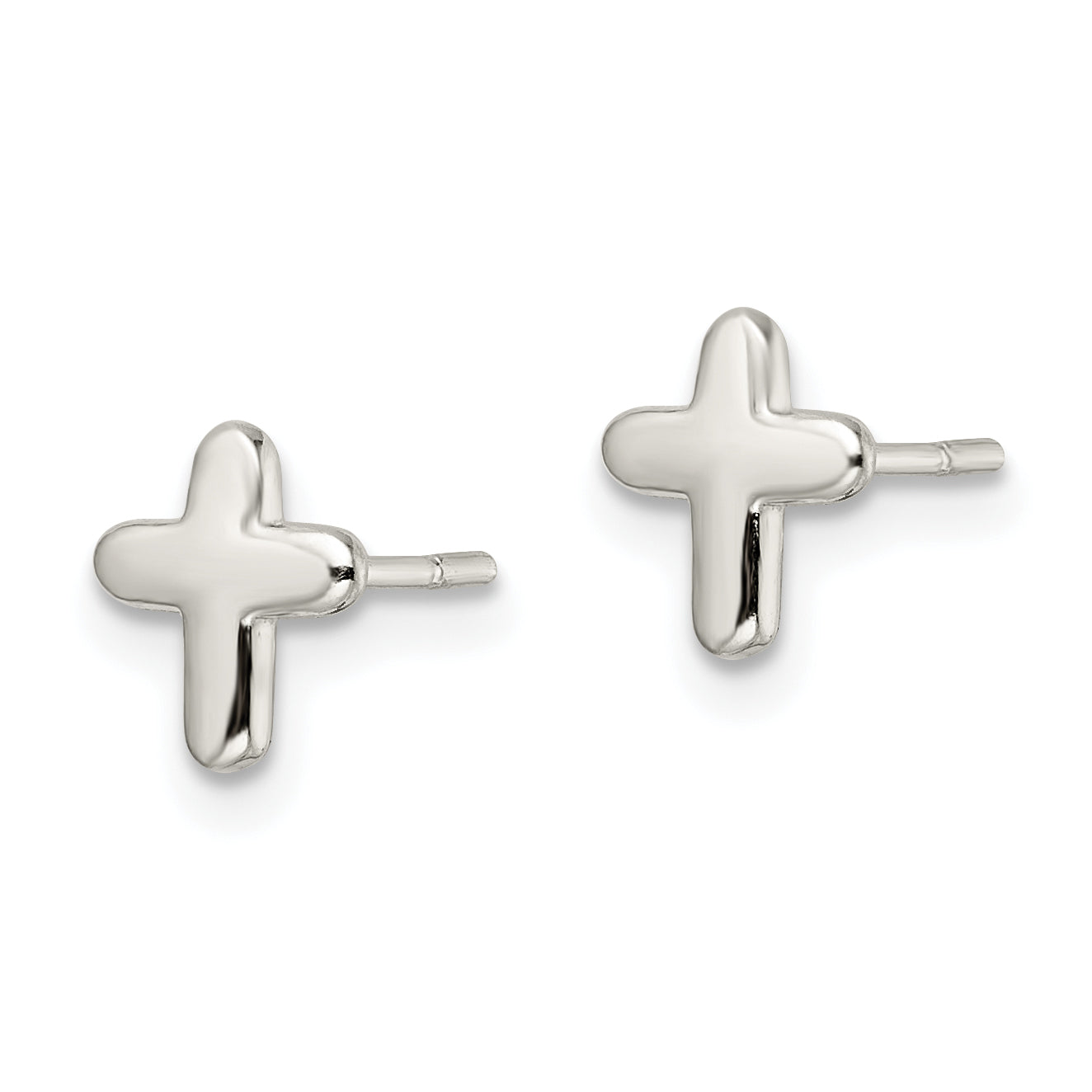 Sterling Silver Polished Latin Cross Post Earrings Secondary image