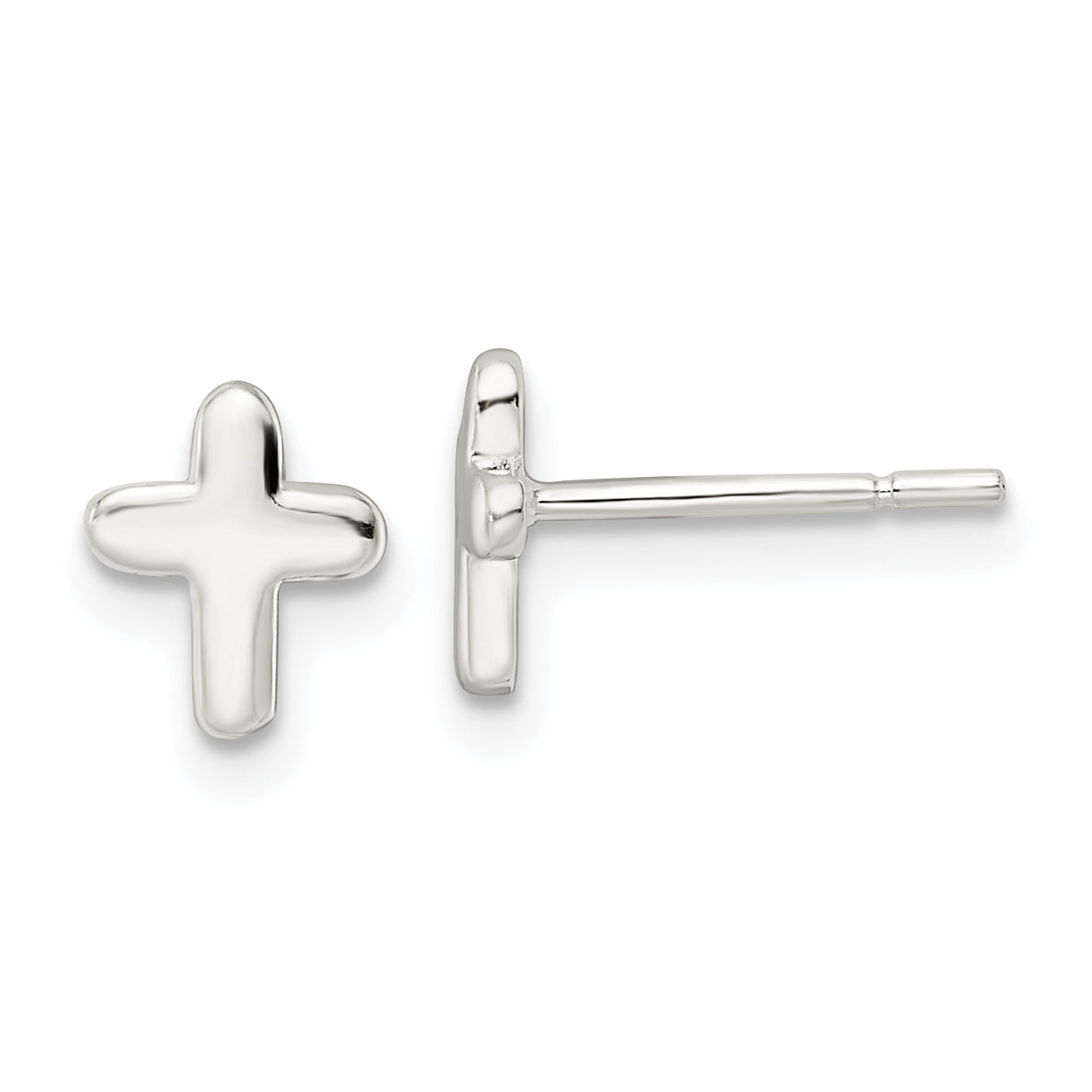 Sterling Silver Polished Latin Cross Post Earrings Main image