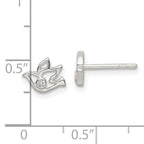 Sterling Silver Polished CZ Dove Post Earrings