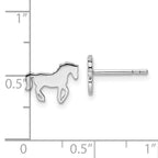 Sterling Silver Rhodium-plated Polished Horse Children's Post Earrings