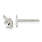 Sterling Silver Rhodium-plated Polished Unicorn Head Post Earrings