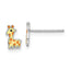Sterling Silver Rhodium-plated Polished & Yellow, Orange & Black Enameled Giraffe Children's Post Earrings
