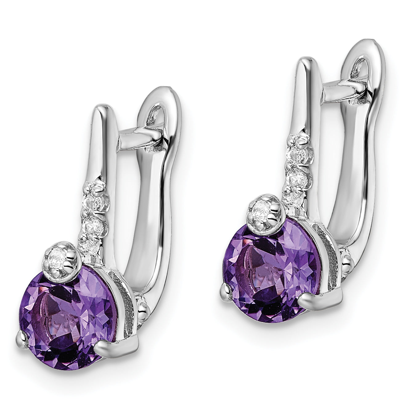 Sterling Silver Rhod-plat 1.49AM/WhiteTopaz Circle Hinged Earring Secondary image