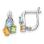 Sterling Silver RH-plated 1.50t.w. PE/CI/LSBT/WT Hinged Earrings