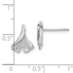 Sterling Silver Rhodium-plated Floral Leaf Post Earrings