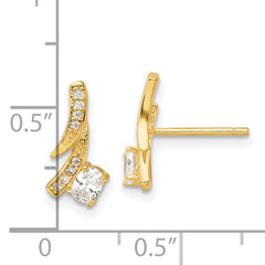 Sterling Silver Gold-plated Fancy CZ Post Earrings