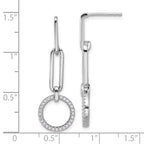 Pure Fire Sterling Silver Rhod-plated CZ Dangle Post Earrings