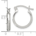 Sterling Silver Polished Textured Hoop Earrings