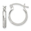 Sterling Silver Polished Textured Hoop Earrings