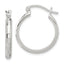 Sterling Silver Polished Textured Hoop Earrings