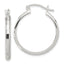 Sterling Silver Polished Textured Hoop Earrings