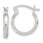 Sterling Silver Polished Textured Hoop Earrings
