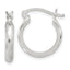 Sterling Silver Polished Textured Hoop Earrings
