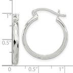Sterling Silver Polished Textured Hoop Earrings