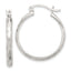 Sterling Silver Polished Textured Hoop Earrings