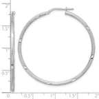 Sterling Silver Rhodium-plated Satin and Polished D/C Hoop Earrings