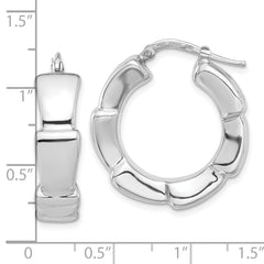 Sterling Silver Rhodium-plated Polished Hoop Earrings
