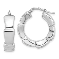 Sterling Silver Rhodium-plated Polished Hoop Earrings