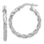 Sterling Silver Rhodium-plated Polished Twisted Hoop Earrings